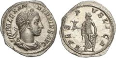 ROMAN COINS: ROMAN EMPIRE Roman Coins Denario. 231-235 d.C. ALEJANDRO SEVERO. Anv.: IMP. ALEXANDER PIVS AVG. Busto laureado a derecha. Rev.: SPES PVBLICA. Esperanza en pie a izquierda. 3,26 grs. AR. P