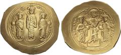 BYZANTINE COINS Byzantine Coins Histamenón Nomisma. 1068-1071 d.C. ROMANO IV DIÓGENES. CONSTANTINOPLA. Anv.: Cristo en pie de frente coronando a Romano IV y Eudocia. Rev.: Constancio, Miguel y Andróni