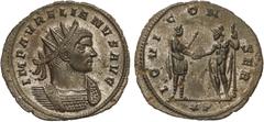 ROMAN COINS: ROMAN EMPIRE Roman Coins Antoniniano. 273-274 d.C. AURELIANO. Anv.: IMP. AVRELIANVS AVG. Busto radiado a derecha. Rev.: IOVI CONSER. Aureliano en pie recibe globo de Zeus frente a él. 3,1