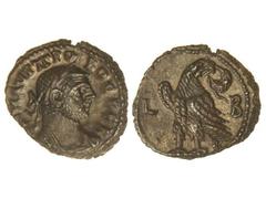 Tetradracma. Acuñada el 276-282 d.C. PROBO. ALEJANDRÍA. Anv.: Busto laureado a derecha. Rev.: Águila en pie a izquierda. Ve. GIC-4772 var. EBC.