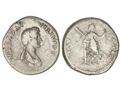 Tetradracma. Acuñada el 82 d.C. DOMICIA. Anv.: DOMITIA AVGVSTA. Busto a derecha. Rev.: VENVS AVG. Venus a derecha con casco y cetro. 10,63 grs. AR. (Pequeñas erosiones y grietas). C-19. BC+.