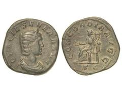 ROMAN COINS: ROMAN EMPIRE Sestercio. Acuñada el 244-249 d.C. OTACILIA SEVERA. Anv.: OTACIL. SEVERA AVGG. Busto diademado a derecha. Rev.: CONCORDIA AVGG. S. C. Concordia sentada a izquierda con pátera