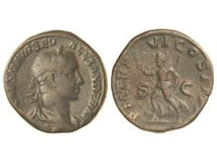 ROMAN COINS: ROMAN EMPIRE Sestercio. 227 d.C. ALEJANDRO SEVERO. ROMA. Anv.: IMP. ALEXANDER PIVS AVG. Busto laureado a derecha. Rev.: PM. TR. P. VI COS. II P. P. La Paz avanzando a izquierda sosteniend