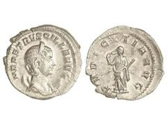 ROMAN COINS: ROMAN EMPIRE Antoniniano. Acuñada el 249-251 d.C. HERENNIA ETRUSCILLA. Rev.: PVDICITIA AVG. Pudibundez en pie a izquierda con cetro y tapándose con el velo. 3,79 grs. AR. C-17. EBC+.