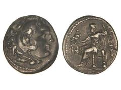 GREEK COINS Dracma. 336-323 a.C. ALEJANDRO MAGNO. INCIERTA. ASIA MENOR OCCIDENTAL. Anv.: Cabeza de Hércules con piel de león a derecha. Rev.: Zeus entronizado a izquierda, detrás leyenda, delante mono