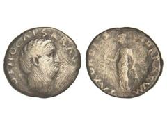 ROMAN COINS: ROMAN EMPIRE Denario. Acuñada el 69 d.C. OTÓN. Anv.: (IMP. M.) OTHO CAESAR (AV)G. TR. P.). Cabeza descubierta a derecha. Rev.: PAX ORBIS TERRARVM. Paz en pie a izquierda. 2,94 grs. AR. (R