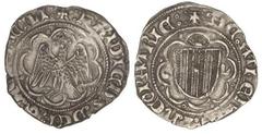 MEDIEVAL COINS: CATALONIA-ARAGÓN Pirral. FREDERIC IV. SICILIA. Anv.: ¶:FRIDICVS:DEI:GRA:SICILI:. Águila coronada con las alas extendidas. Rev.: ¶:AC:AThEN(ARV):NEOPATRIE:. Escudo coronado entre G-L. 3
