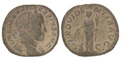ROMAN COINS: ROMAN EMPIRE Sestercio. Acuñada el 231-235 d.C. ALEJANDRO SEVERO. Anv.: IMP. ALEXANDER PIVS AVG. Busto laureado a derecha. Rev.: PROVIDENTIA AVG. S. C. Annona en pie a izquierda con espig