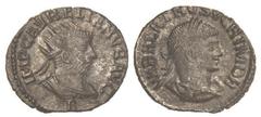 ROMAN COINS: ROMAN EMPIRE Antoniniano. Acuñada el 270-275 d.C. AURELIANO y VABALATO. Anv.: IMP. C. AVRELIANVS AVG. Busto de Aureliano radiado a derecha. Rev.: VABALATHVS V. C. R. IM. D. R. Busto de Va