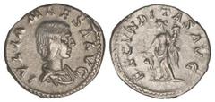 ROMAN COINS: ROMAN EMPIRE Denario. Acuñada el 223 d.C. JULIA MAESA. Anv.: IVLIA MAESA AVG. Busto a derecha. Rev.: FECVNDITAS AVG. Fecundidad en pie a izquierda con cornucopia, ante ella un niño. 2,69 