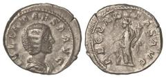 ROMAN COINS: ROMAN EMPIRE Denario. Acuñada el 223 d.C. JULIA MAESA. Anv.: IVLIA MAESA AVG. Busto a derecha. Rev.: FECVNDITAS AVG. Fecundidad en pie a izquierda con cornucopia y ante ella un niño. 3,68
