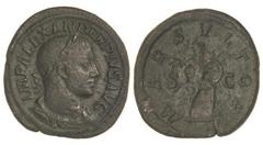 ROMAN COINS: ROMAN EMPIRE Sestercio. Acuñada el 231-235 d.C. ALEJANDRO SEVERO. Anv.: IMP. ALEXANDER PIVS AVG. Busto laureado a derecha. Rev.: Marte a derecha con lanza y escudo, alrededor MARS VLTOR S