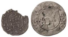 MEDIEVAL COINS: CATALONIA-ARAGÓN Lote 2 monedas Òbol-Diner. ALFONS I. PROVENÇA. Ve. (Òbol cospel faltado). A EXAMINAR. Cru.VS-170, 171. MBC-.
