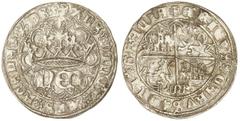 MEDIEVAL COINS: KINGDOM OF CASTILE AND LEÓN Real. ENRIQUE IV. SEGOVIA. Anv.: ¶XPS¶VINCI¶XPS¶REGNA¶XPS. HEN coronadas. Rev.: ¶ENRICVS¶CARVS¶DEI¶GRACIA. Castillos y leones cuartelados, debajo acueducto.