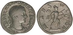 ROMAN COINS: ROMAN EMPIRE Sestercio. Acuñada el 231-235 d.C. ALEJANDRO SEVERO. Anv.: IMP. ALEXANDER PIVS AVG. Busto laureado a derecha. Rev.: MARS VLTOR. Marte en marcha a derecha con lanza y escudo. 