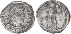 ROMAN COINS: ROMAN EMPIRE Silicua. Acuñada el 364-367 d.C. VALENTINIANO I. CONSTANTINOPLA. Anv.: D. N. VALENTINIANVS P. F. AVG. Busto a derecha con diadema. Rev.: RESTITVTOR REI P. En exergo: CONST. V