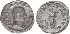 ROMAN COINS: ROMAN EMPIRE Denario. Acuñada el 218-223 d.C. JULIA MAESA. Anv.: IVLIA MAESA AVG. Busto a derecha. Rev.: FECVNDITAS AVG. Fecunditas en pie a izquierda con cornucopia, ante ello un niño. 2