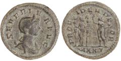 ROMAN COINS: ROMAN EMPIRE Antoniniano. Acuñada el 270-275 d.C. SEVERINA. Rev.: PROVIDEN. DEOR. Fe y Sol en pie afrontados. 4,14 grs. AE. C-12. MBC+.