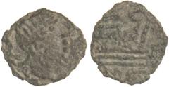 ROMAN COINS: ROMAN REPUBLIC Semis. Siglo I a. C. IMITACIONES HISPÁNICAS DE SEMIS REPUBLICANOS. Anv.: Cabeza de Saturno a derecha, detrás S. Rev.: Proa de nave a derecha, encima S, debajo (RO)MA. 2,41 
