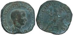 ROMAN COINS: ROMAN EMPIRE Sestercio. Acuñada el 251 d.C. HOSTILIANO. Anv.: C. VALENS HOSTIL. MES. QVINTVS N. C. Busto descubierto a derecha. Rev.: PRINCIPI IVVENTVTIS S. C. Apolo sentado a izquierda c