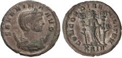 ROMAN COINS: ROMAN EMPIRE Antoniniano. Acuñada el 270-275 d.C. SEVERINA. Rev.: CONCORDIAE MILITVM. Concordia en pie a izquierda con dos estandartes. 3,47 grs. AE. C-7; RIC-4. EBC-.