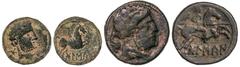 Celtiberian Coins Lote 2 monedas Semis y As. 180-20 a.C. BOLSCAN (HUESCA). 3,73 y 7,54 grs. AE. Semis: Pegaso a derecha, debajo leyenda ibérica y As: Jinete con lanza a derecha, encima (estrella), deb
