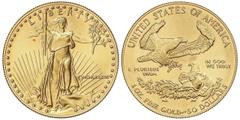 WORLD COINS: UNITED STATES World Coins 50 Dólares. 1987. 34,02 grs. AU. Fecha en números romanos. Saint-Gaudens. Fr-B1; KM-219. SC.