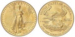 WORLD COINS: UNITED STATES World Coins 50 Dólares. 1988. 34,02 grs. AU. Fecha en números romanos. Saint-Gaudens. Fr-B1; KM-219. SC.