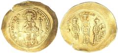 BYZANTINE COINS BYZANTINE COINS Byzantine Coins Histamenon Nomisma. (1067 d.C.). EUDOCIA. CONSTANTINOPLA. Anv.: Cristo entronizado de frente. Rev.: Eudocia entre Miguel VII y Constancio, todos de pie.
