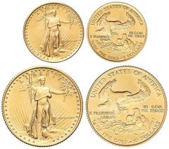 WORLD COINS: UNITED STATES WORLD COINS: UNITED STATES World Coins Serie 2 monedas 5 y 10 Dólares. 1986. 3,40 y 8,52 grs. AU. Fecha en números romanos. Saint Gaudens. Fr-B3, B4; KM-216, 217. SC.