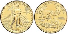 WORLD COINS: UNITED STATES World Coins 50 Dólares. 1990. 33,95 grs. AU. Saint Gaudens. Fecha en números romanos. Fr-B1; KM-219. SC.