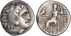GREEK COINS GREEK COINS Ancient Greece Dracma. 336-323 a.C. ALEJANDRO MAGNO. COLOPHON. Anv.: Cabeza de Hércules con piel de león a derecha. Rev.: Zeus entronizado a izquierda detrás leyenda, delante N