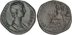 ROMAN COINS: ROMAN EMPIRE Roman Coins Sestercio. Acuñada el 222-235 d.C. ORBIANA. Anv.: SALL. BARBIA ORBIANA AVG. Busto diademado a derecha. Rev.: CONCORDIA AVGVSTORVM S. C. Concordia sentada a izquie