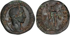 ROMAN COINS: ROMAN EMPIRE Roman Coins Sestercio. Acuñada el 228 d.C. ALEJANDRO SEVERO. Anv.: IMP.CAES.M.AVR. SEV. ALEXANDER AVG. Busto laureado a derecha. Rev.: P. M. TR. P. VII COS. III P. P. S. C. M