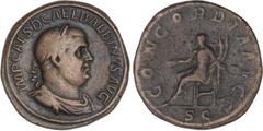 ROMAN COINS: ROMAN EMPIRE Roman Coins Sestercio. Acuñada el 238 d.C. BALBINO. Anv.: IMP. CAES. D. CAEL. BALBINVS AVG. Busto laureado a derecha. Rev.: CONCORDIA AVGG. S. C. Concordia sentada a izquierd