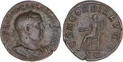 ROMAN COINS: ROMAN EMPIRE Roman Coins Sestercio. Acuñada el 238 d.C. BALBINO. Anv.: IMP. CAES. D. CAEL. BALBINVS AVG. Busto laureado a derecha. Rev.: CONCORDIA AVGG. S. C. Concordia sentada a izquierd