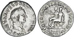 ROMAN COINS: ROMAN EMPIRE Roman Coins - Empire Denario. Acuñada el 69 d.C. VESPASIANO. Anv.: IMP. CAESAR VESPASIANVS AVG. Cabeza laureada a derecha. Rev.: TITVS ET DOMITIAN. CAES. PRIN. IV. Tito y Dom