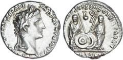 ROMAN COINS: ROMAN EMPIRE Roman Empire Denario. Acuñada el 7-6 a.C. AUGUSTO. LUGDUNUM (Lyon). Anv.: CAESAR AVGVSTVS DIVI F. PATER PATRIAE. Cabeza laureada de Augusto a derecha. Rev.: (C. L.) CAESAR(ES