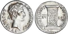 ROMAN COINS: ROMAN EMPIRE Roman Empire Denario. Acuñada el 16 a.C. AUGUSTO. L. Mescinius Rufus. Anv.: CAESAR AVGVSTVS TR. POT. Cabeza laureada de Augusto a derecha. Rev.: IMP. CAES. AVG. LVD. SAEC. L.