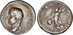 ROMAN COINS: ROMAN EMPIRE Roman Empire Denario. Acuñada el 69 d.C. VITELIO. TARRACO. Anv.: (A. VITELLIVS) IMP. GERMAN. Cabeza laureada de Vitelio a izquierda. Rev.: VICTORIA AVGVSTI. Victoria andando 