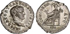 ROMAN COINS: ROMAN EMPIRE Roman Empire Denario. Acuñada el 71 d.C. TITO. ASIA MENOR. Anv.: IMPERATOR T. CAESAR AVGVSTI F. Cabeza laureada a derecha. Rev.: CONCORDIA AVG. Ceres sentada en trono a izqui
