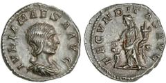 ROMAN COINS: ROMAN EMPIRE Roman Empire Denario. Acuñada el 223 d.C. JULIA MAESA. Anv.: IVLIA MAESA AVG. Busto a derecha. Rev.: FECVNDITAS AVG. Fecundidad en pie a izquierda. 3,75 grs. Ligera bella pát