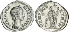 ROMAN COINS: ROMAN EMPIRE Roman Empire Denario. Acuñada el 235 d.C. JULIA MAMAEA. Anv.: IVLIA MAMAEA AVG. Busto diademado a derecha. Rev.: VENVS GENETRIX. Venus en pie a izquierda. 3,16 grs. Brillo or