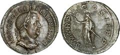 ROMAN COINS: ROMAN EMPIRE Roman Empire Denario. Acuñada el 238 d.C. BALBINO. Anv.: IMP. C. D. CAEL. BALBINVS AVG. Busto laureado a derecha. Rev.: P. M. TR. P. COS. II. P. P. Balbino en pie a izquierda