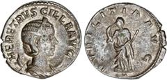ROMAN COINS: ROMAN EMPIRE Roman Coins Antoniniano. Acuñada el 249-251 d.C. HERENNIA ETRUSCILLA. Rev.: PVDICITIA AVG. Pudibundez en pie a izquierda con cetro y velo. 3,3 grs. AR. C-17; RIC-58. EBC-/MBC