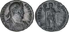 ROMAN COINS: ROMAN EMPIRE Roman Coins Doble Maiorina. Acuñada el 363-364 d.C. JOVIANO. TESALONICA. ESCASA. Anv.: D. N. IOVIANVS P. F. P. P. AVG. Busto a derecha con diadema. Rev.: VICTORIA ROMANORVM. 