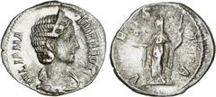 ROMAN COINS: ROMAN EMPIRE Roman Empire Denario. Acuñada el 235 d.C. JULIA MAMAEA. Anv.: IVLIA MAMAEA AVG. Busto diademado a derecha. Rev.: VESTA. Vesta en pie a izquierda. 2, 49 grs. AR. Oxidaciones. 