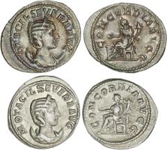 ROMAN COINS: ROMAN EMPIRE ROMAN COINS: ROMAN EMPIRE Roman Coins Lote 2 monedas Antoniniano. Acuñadas el 244-249 d.C. OTACILIA SEVERA. Anv.: M. OTACIL. SEVERA AVG y OTACIL. SEVERA AVG. Busto diademado 