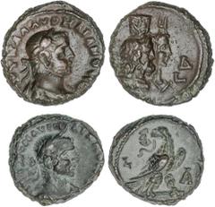 ROMAN COINS: ROMAN EMPIRE ROMAN COINS: ROMAN EMPIRE Roman Coins Lote 2 monedas Tetradracma. Acuñadas el 270-275 d.C. AURELIANO. ALEJANDRÍA. Anv.: Cabeza laureada a derecha, alrededor leyenda. Rev.: Ca