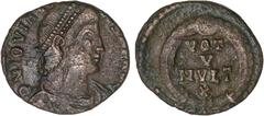 ROMAN COINS: ROMAN EMPIRE ROMAN COINS: ROMAN EMPIRE Roman Coins Centenional 19 mm. Acuñada el 363-364 d.C. JOVIANO. ARELATE. Rev.: VOT/C/MVLT/X. Dentro de corona de laurel. Exergo poco visible: TCO(NS